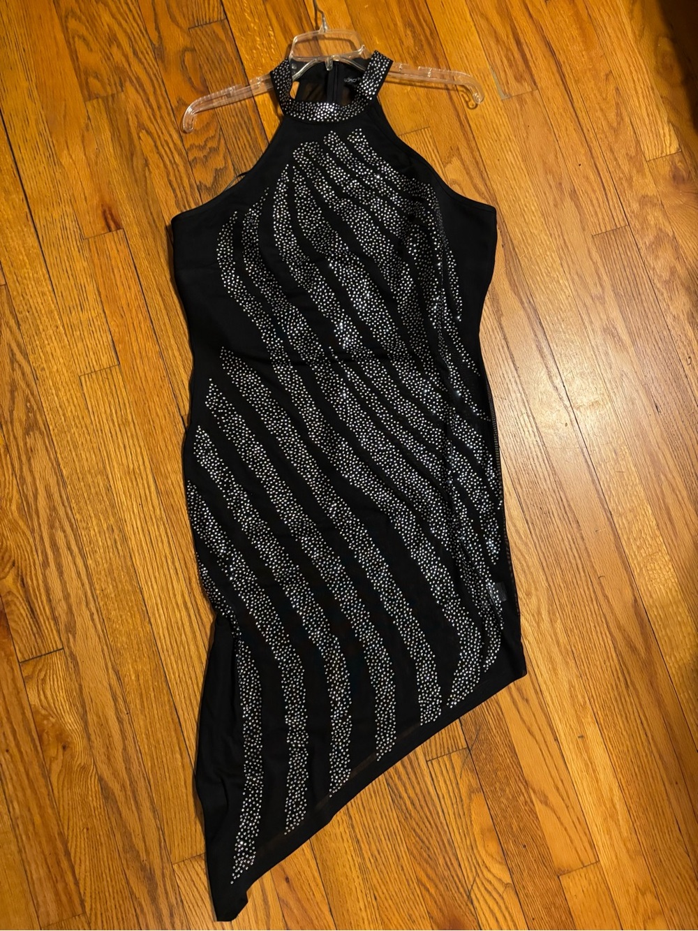 Fashion Nova Black Moonlight Embellished Midi Dress